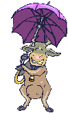 Kuh mit Schirm
